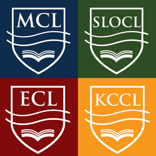 FOUR COLORFUL SHIELD LOGOS