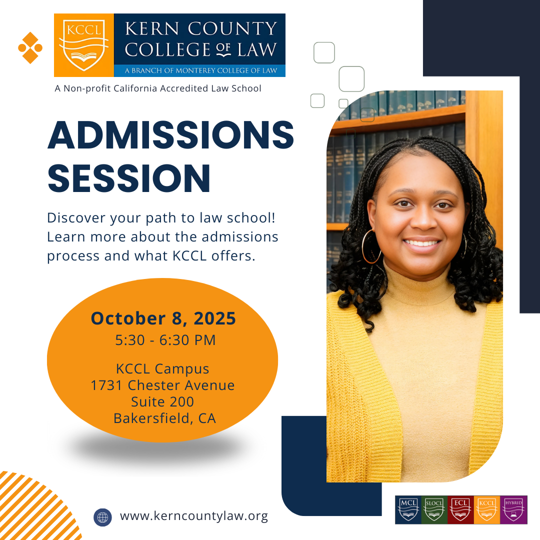 Admissions Session text in blue with logo at the top left and a picture of a female student on the right.